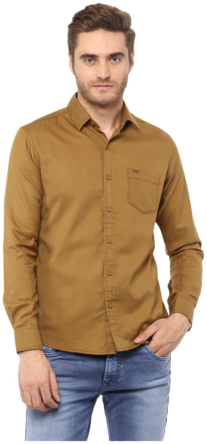 

Mufti Men Beige Solid Slim Fit Casual Shirt