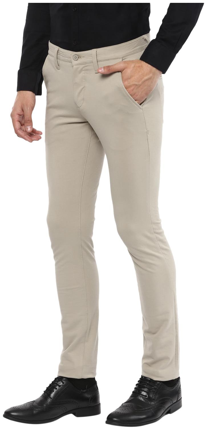 

Mufti Men Beige Solid Slim fit Regular trousers