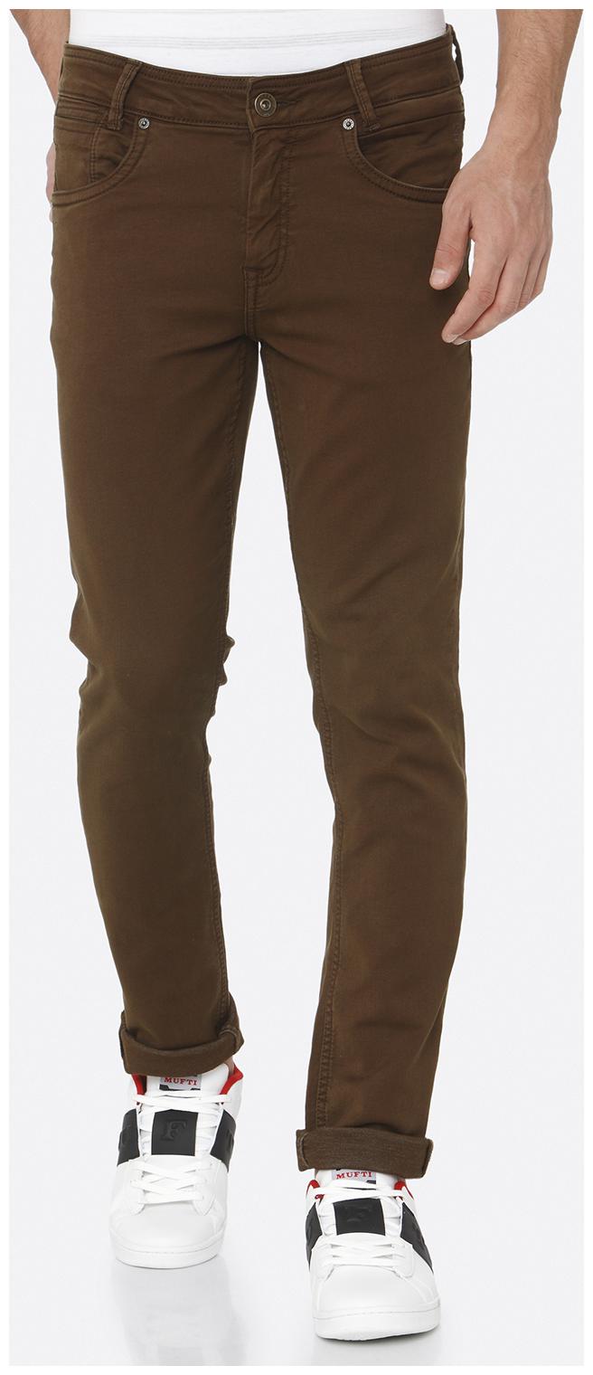 

Mufti Super Slim Brown Cotton Trouser