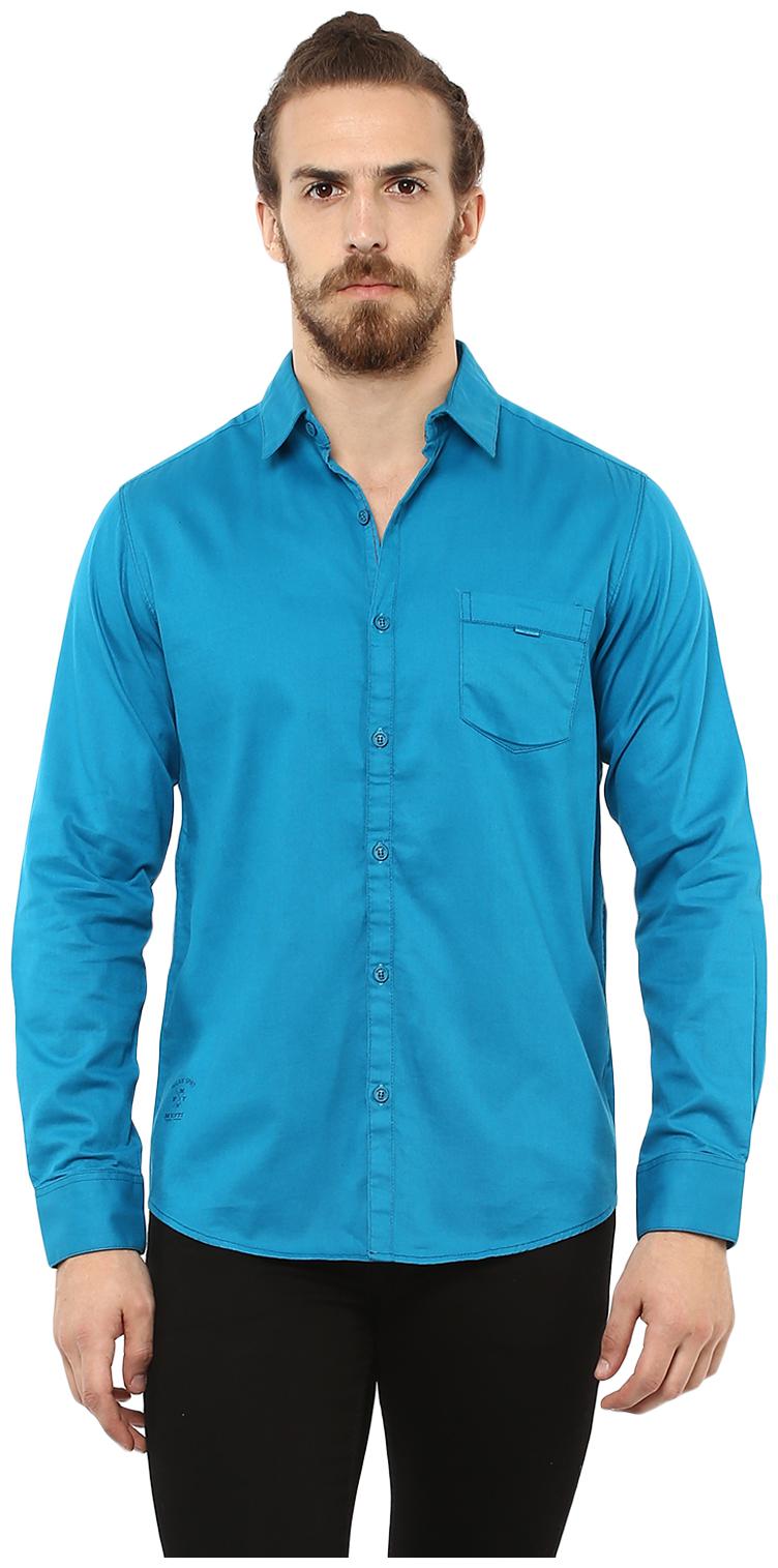 

Mufti Men Blue Solid Slim Fit Casual Shirt