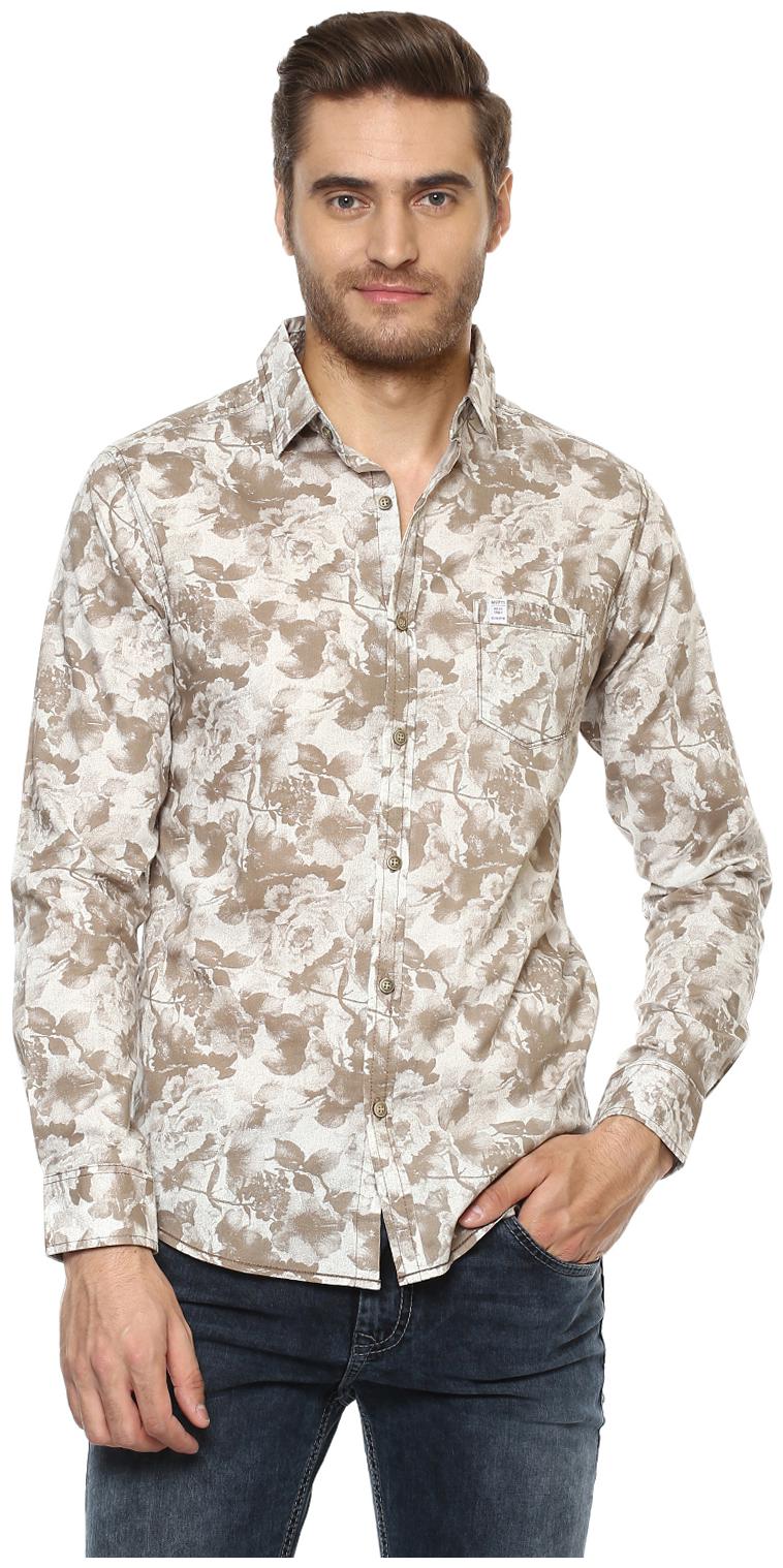 

Mufti Men White Floral Slim Fit Casual Shirt