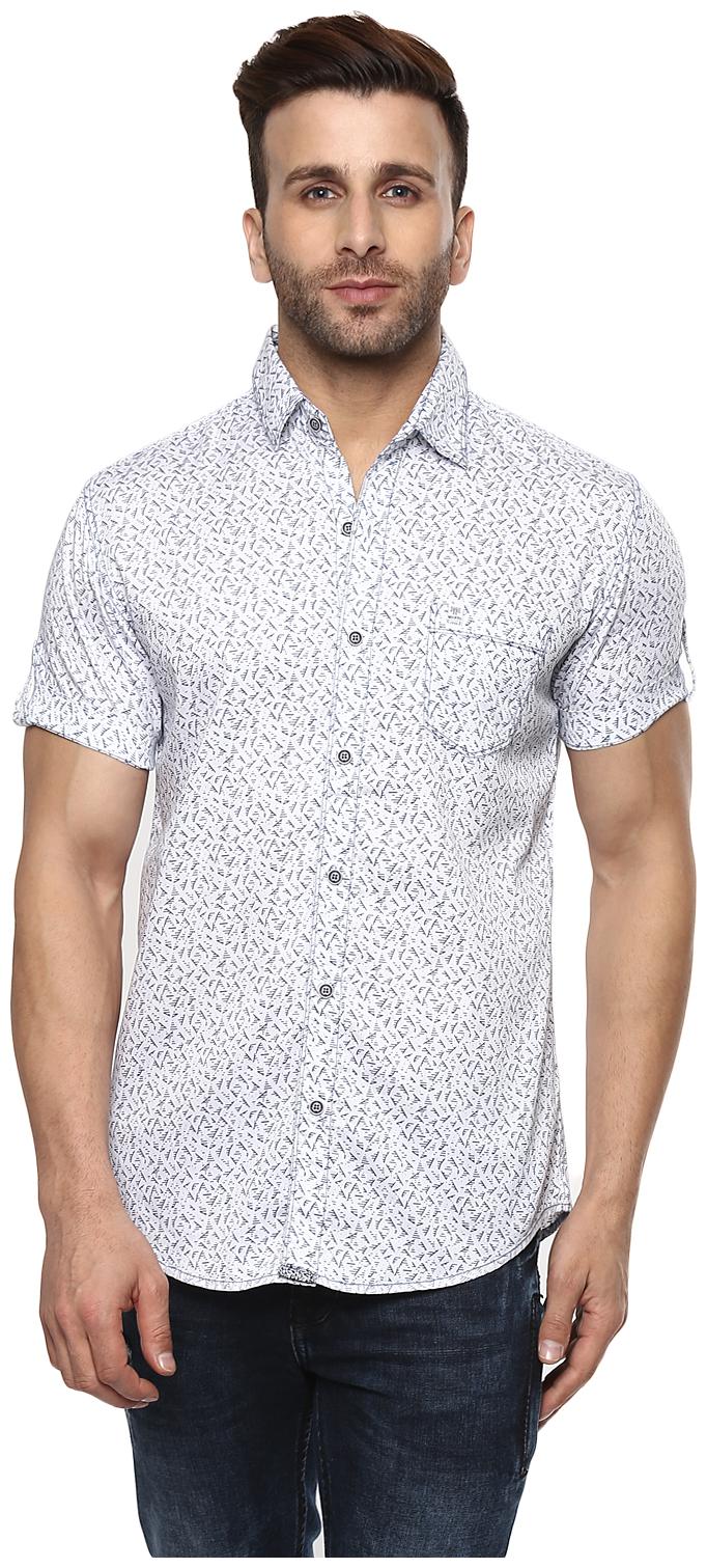 

Mufti Men White Printed Slim Fit Casual Shirt