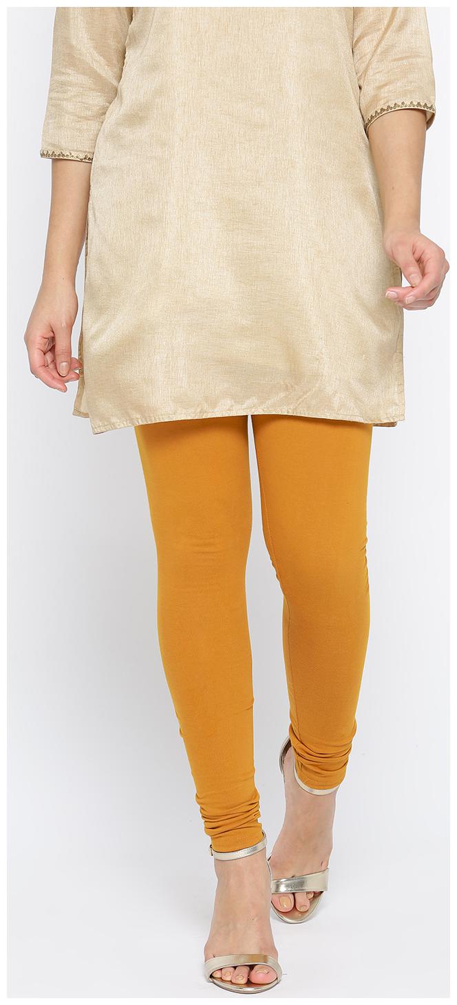 

MUKA Cotton Lycra Churidar - Mustard