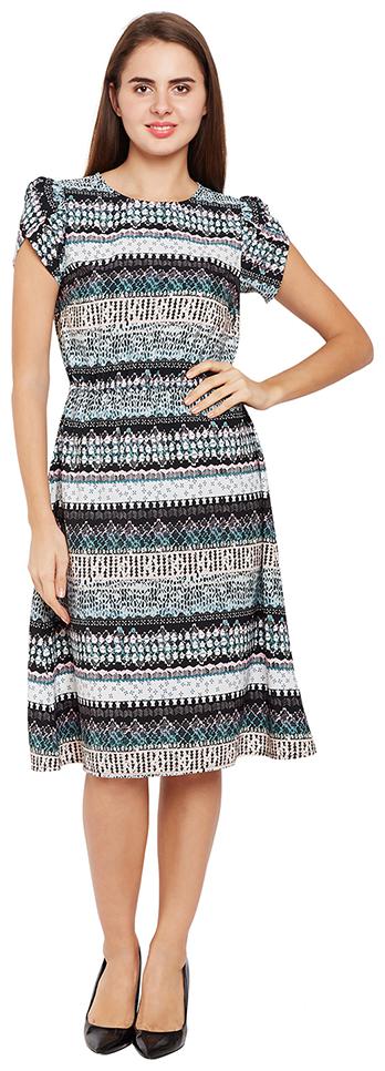 

OXOLLOXO Black Printed A-line dress