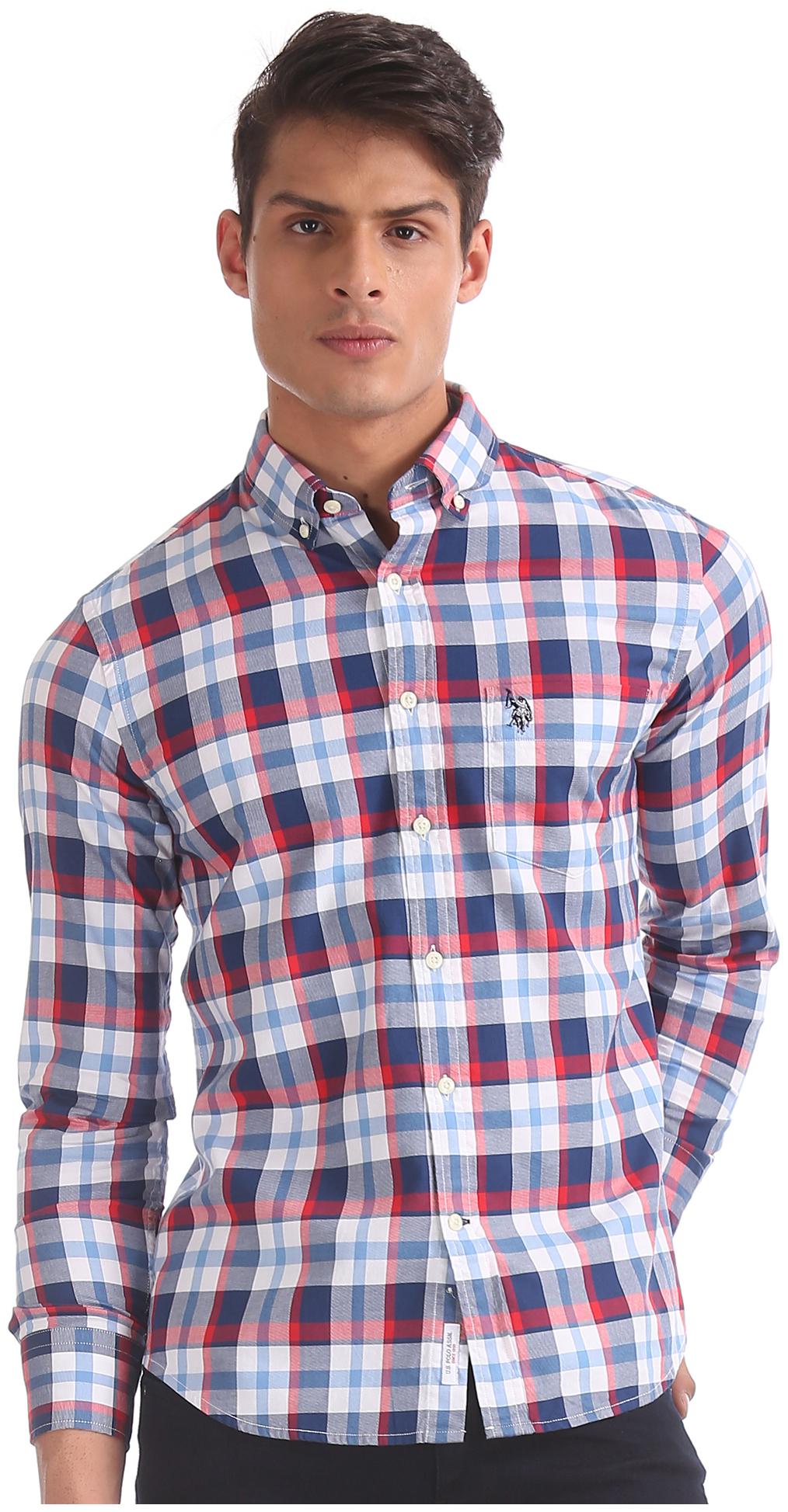 

U S Polo Assn Men Multi Checked Regular Fit Casual Shirt