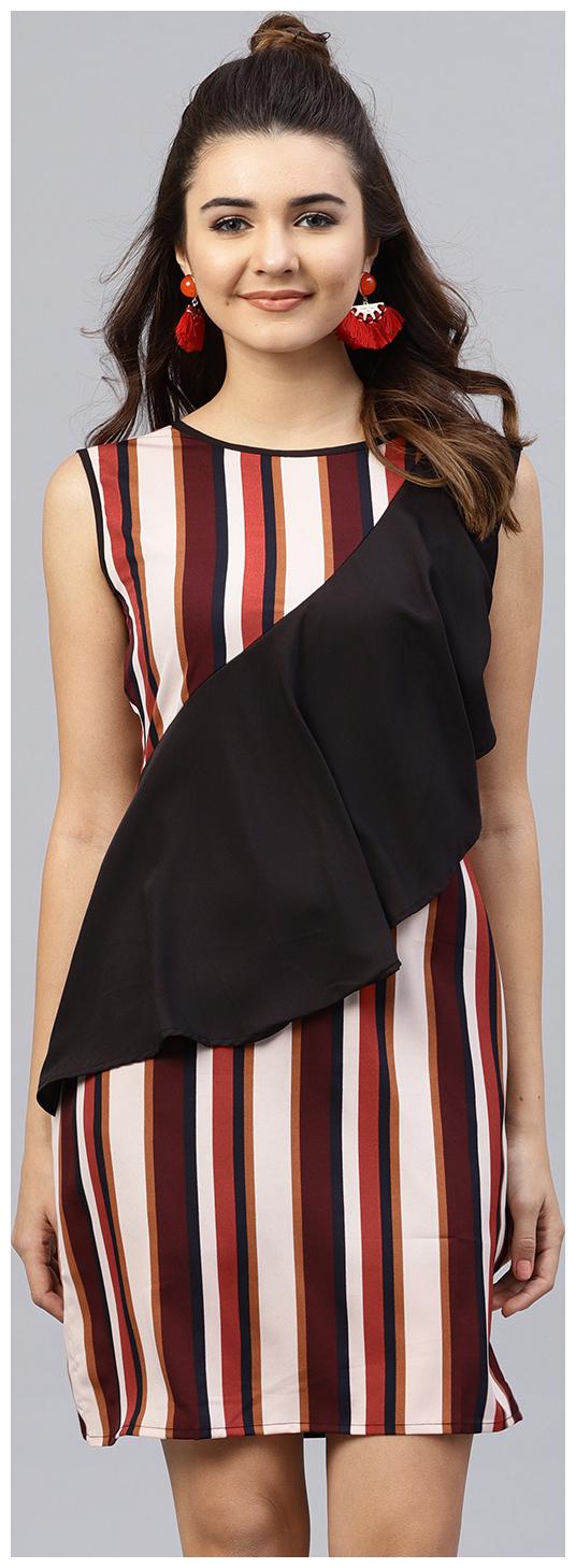 

AASI- HOUSE OF NAYO Multi Striped Fit flare dress