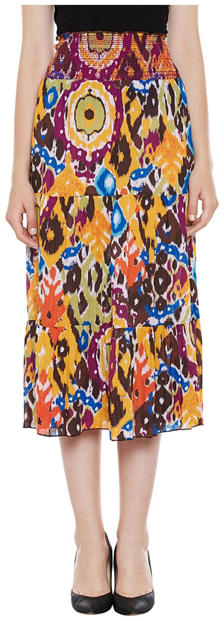 

Multicolor Floral Midi Skirt
