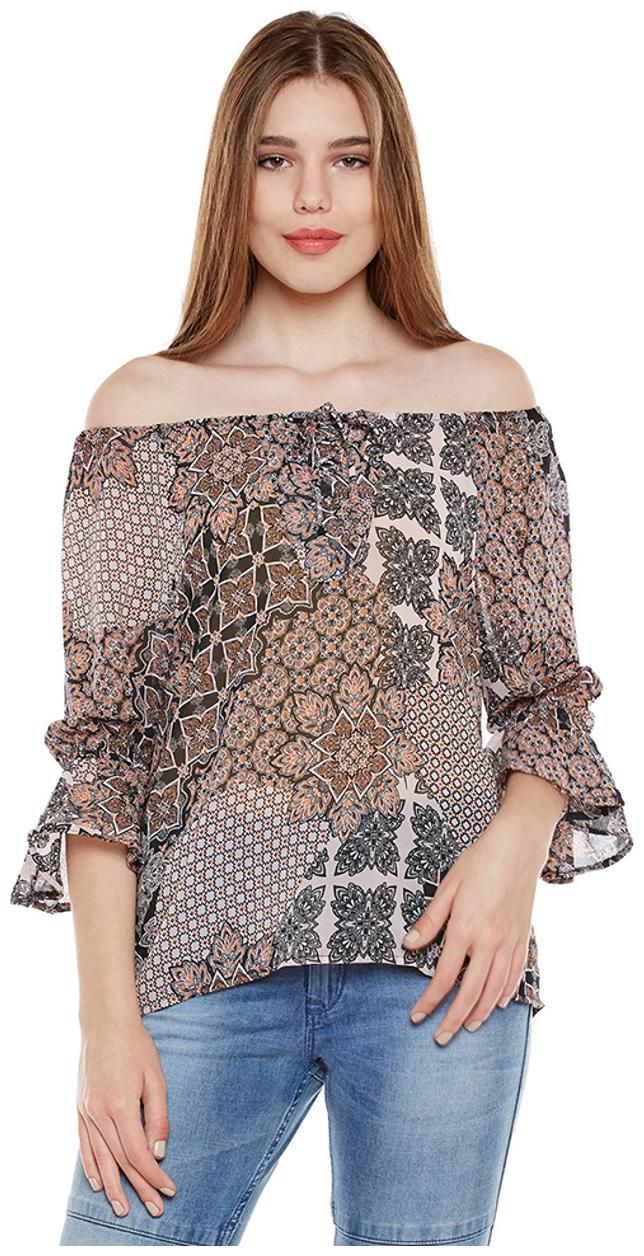 

Multicolor Off-Shoulder Top