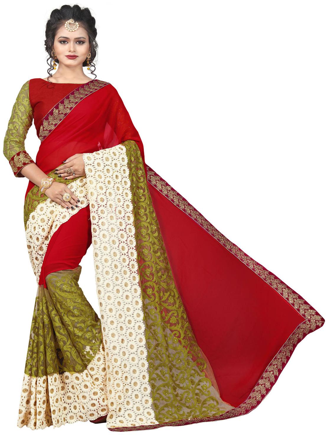 

Multicoloured Georgette Saree