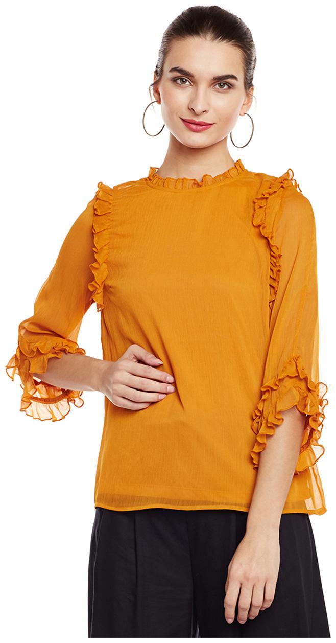 

Oxolloxo Women Solid A-line top - Yellow