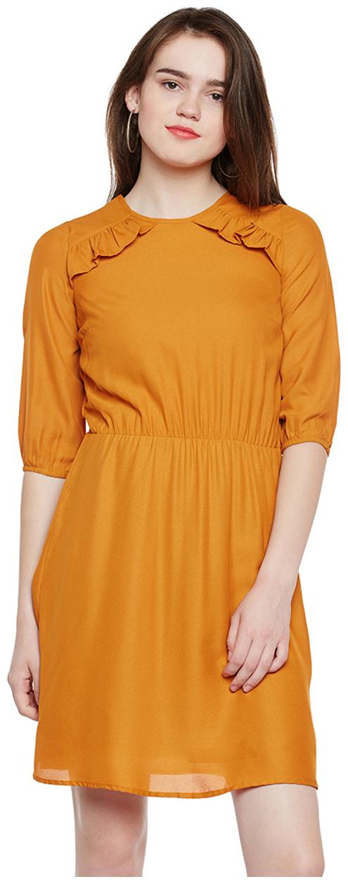 

Oxolloxo Orange Solid Bodycon dress