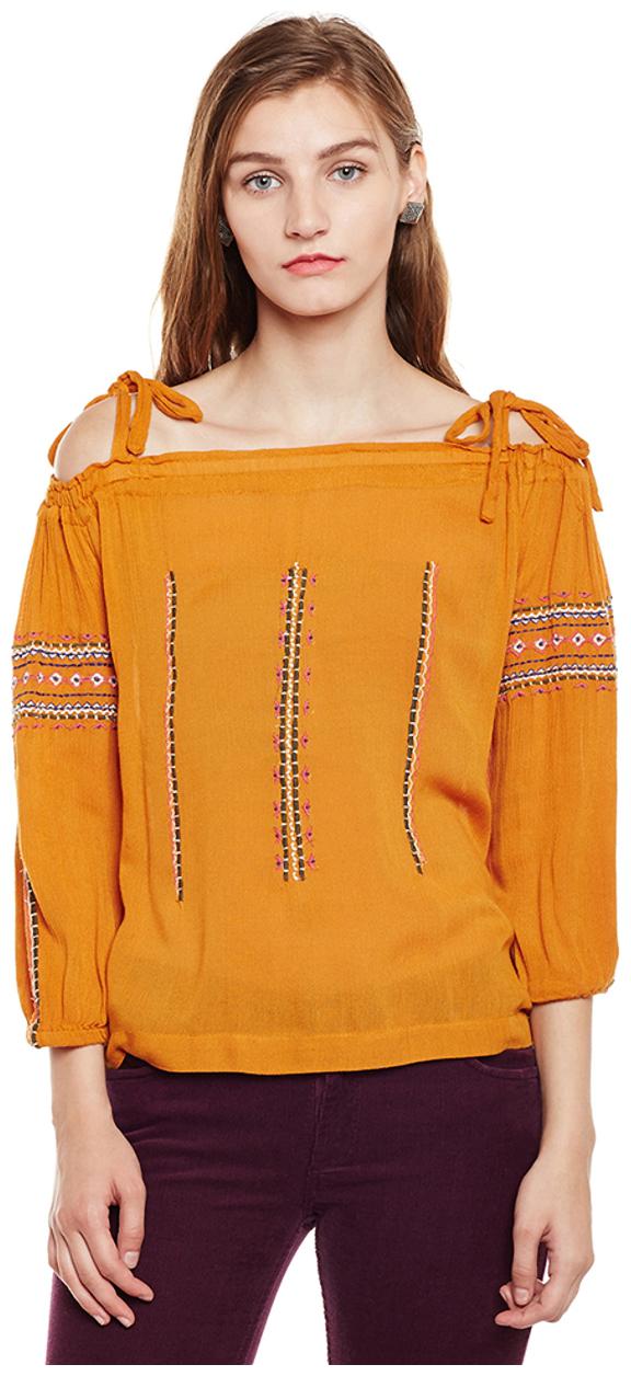 

Mustard Off-shoulder Top