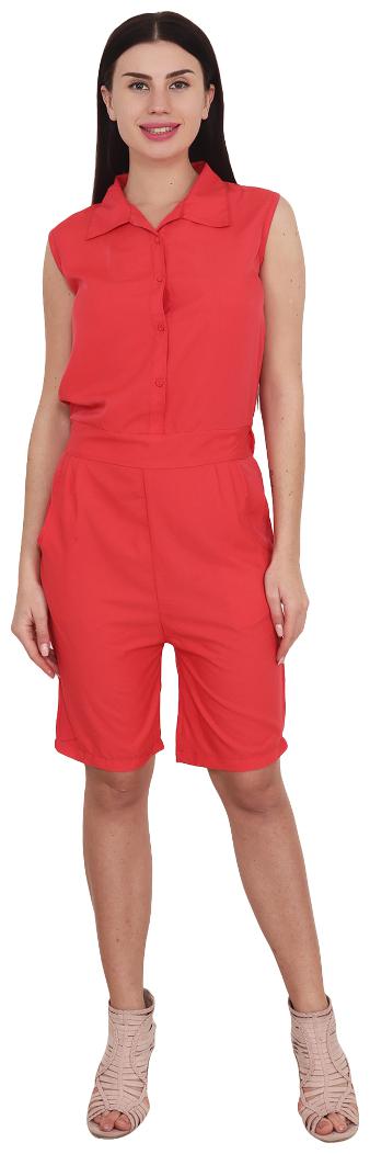 

My Swag Solid Jumpsuit - Red