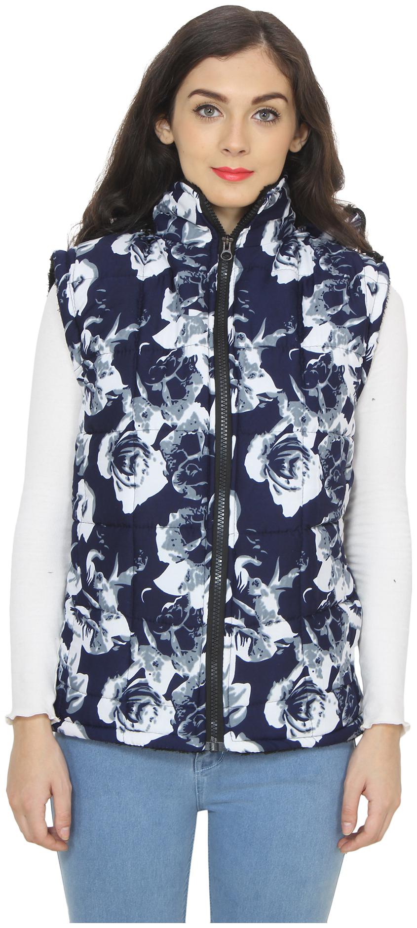 

My Swag Women Floral Quilted Jacket - Blue