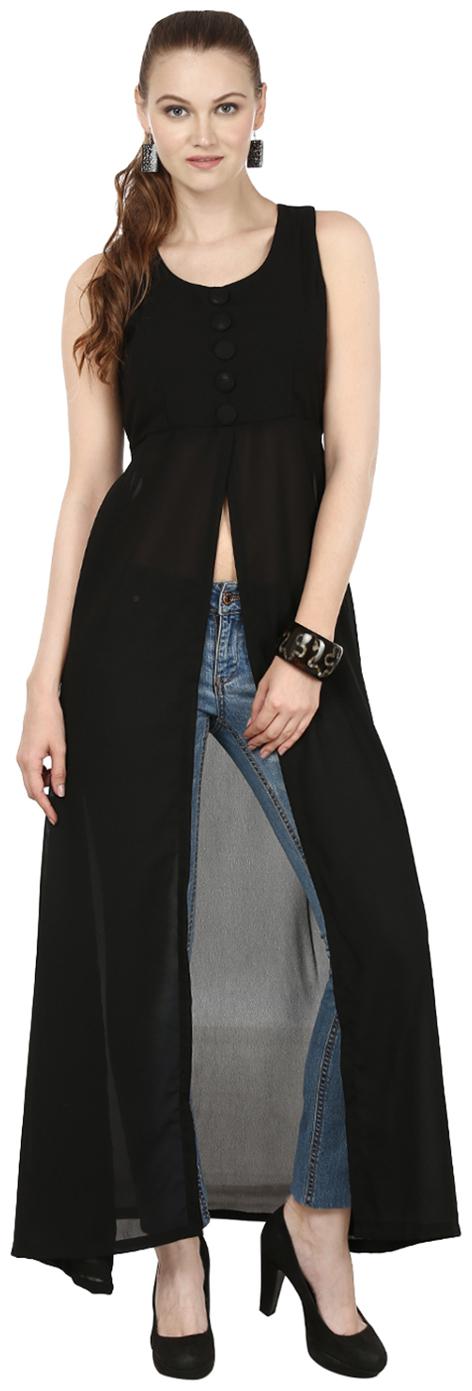 

My Swag Black Solid A-line dress