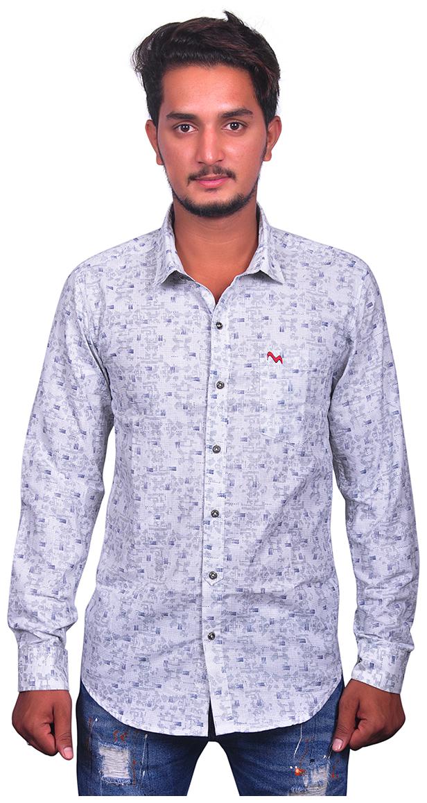 

Myra Men White Polka Dots Slim Fit Casual Shirt