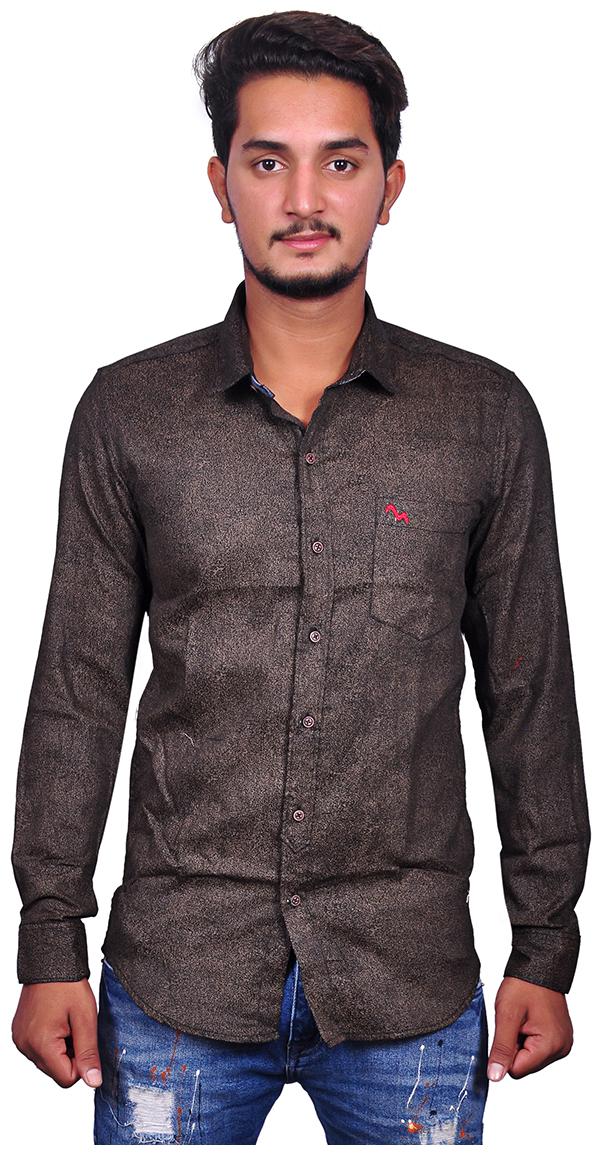 

Myra Men Brown Pinstrips Slim Fit Casual Shirt