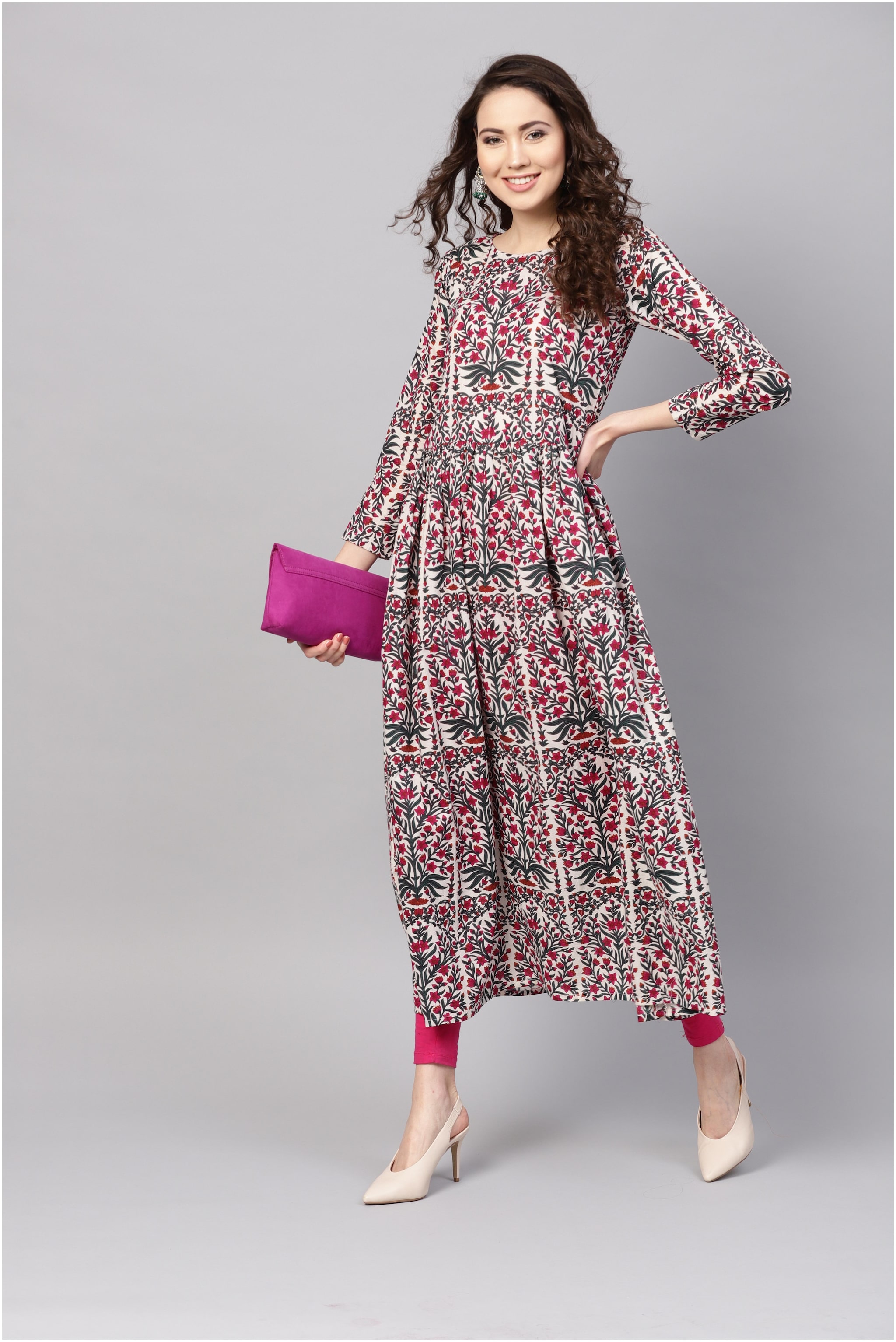 

Myshka Women Multi Printed Straight Kurta