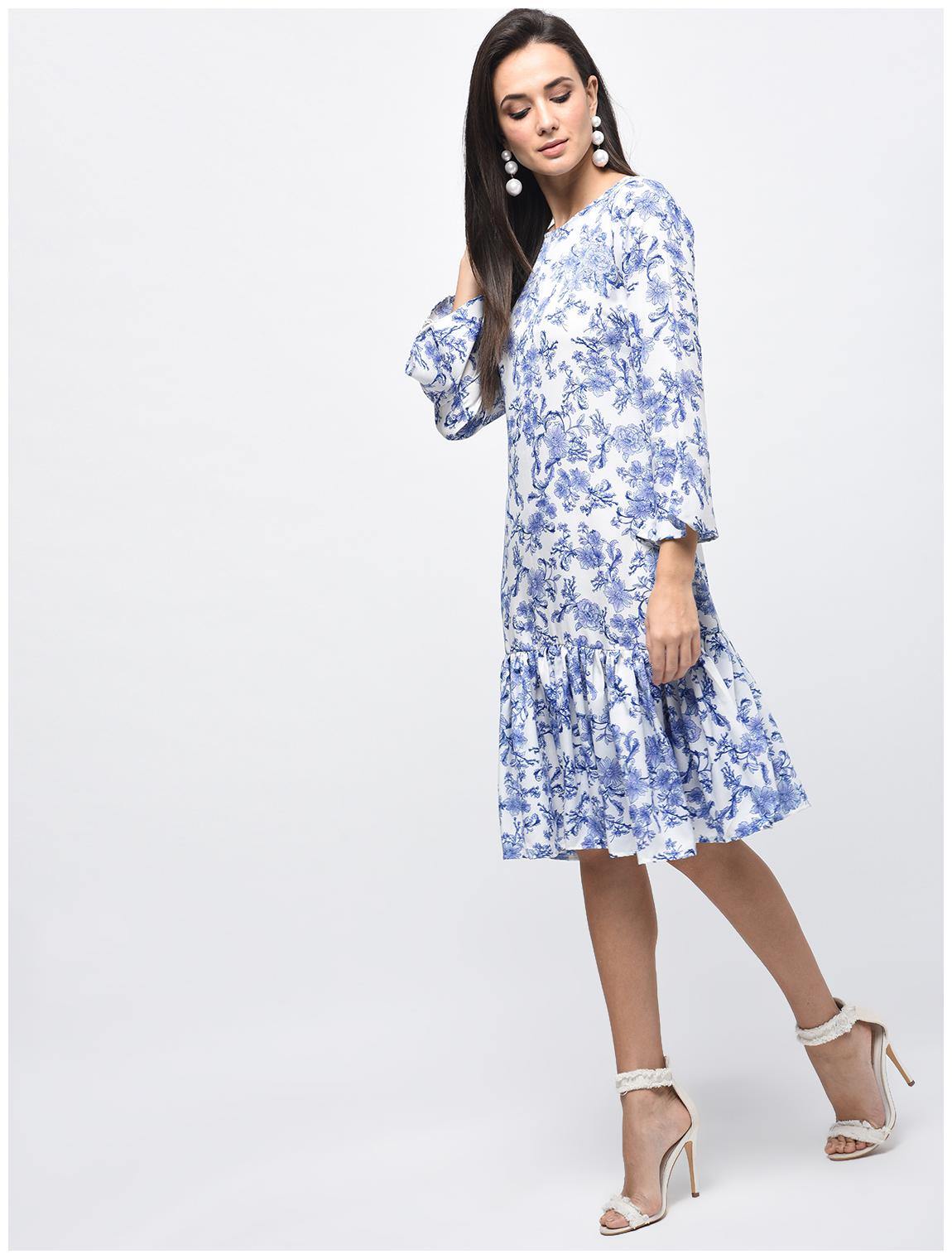 

Myshka Black Printed Fit flare dress