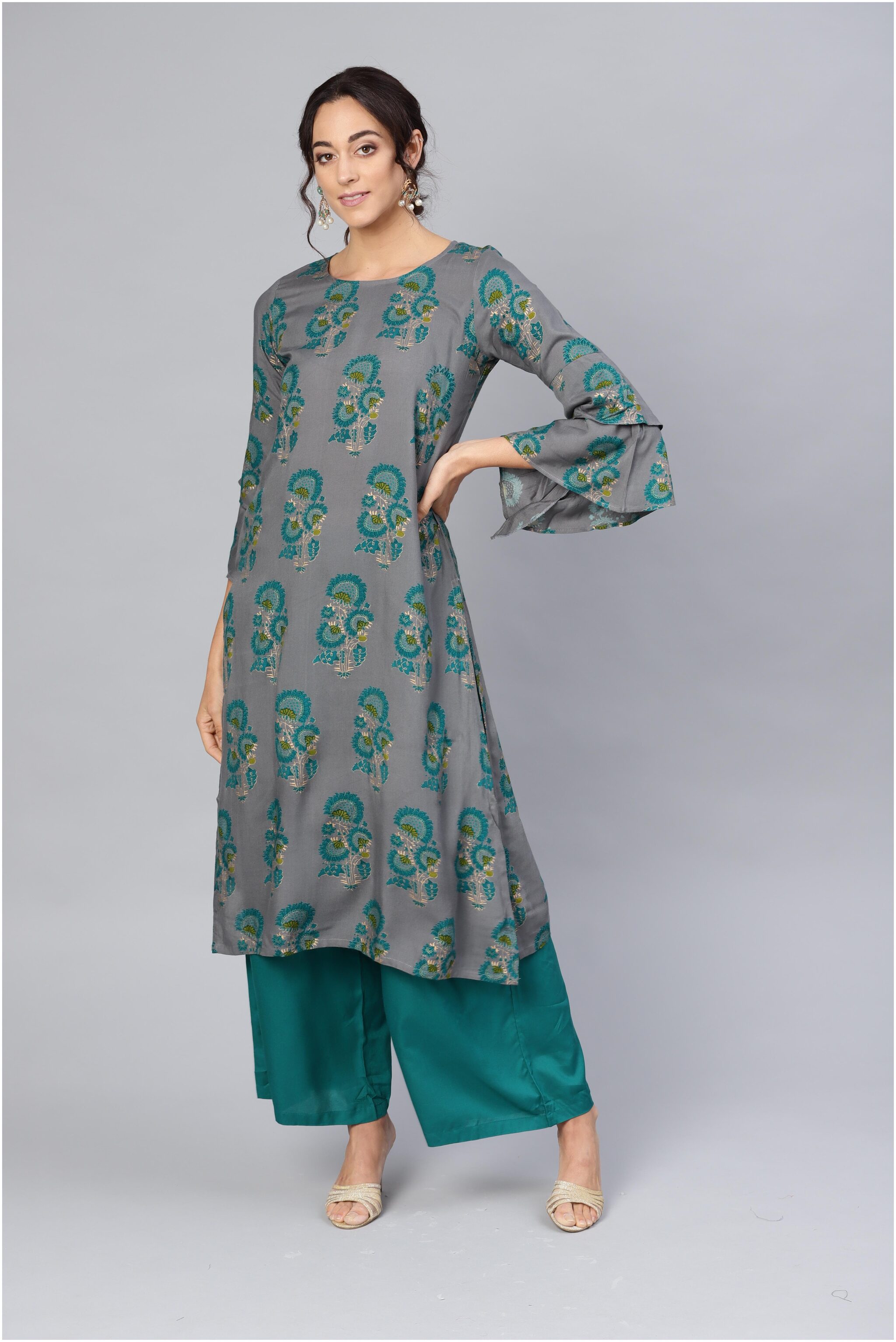 

Myshka Black Printed Fit flare dress