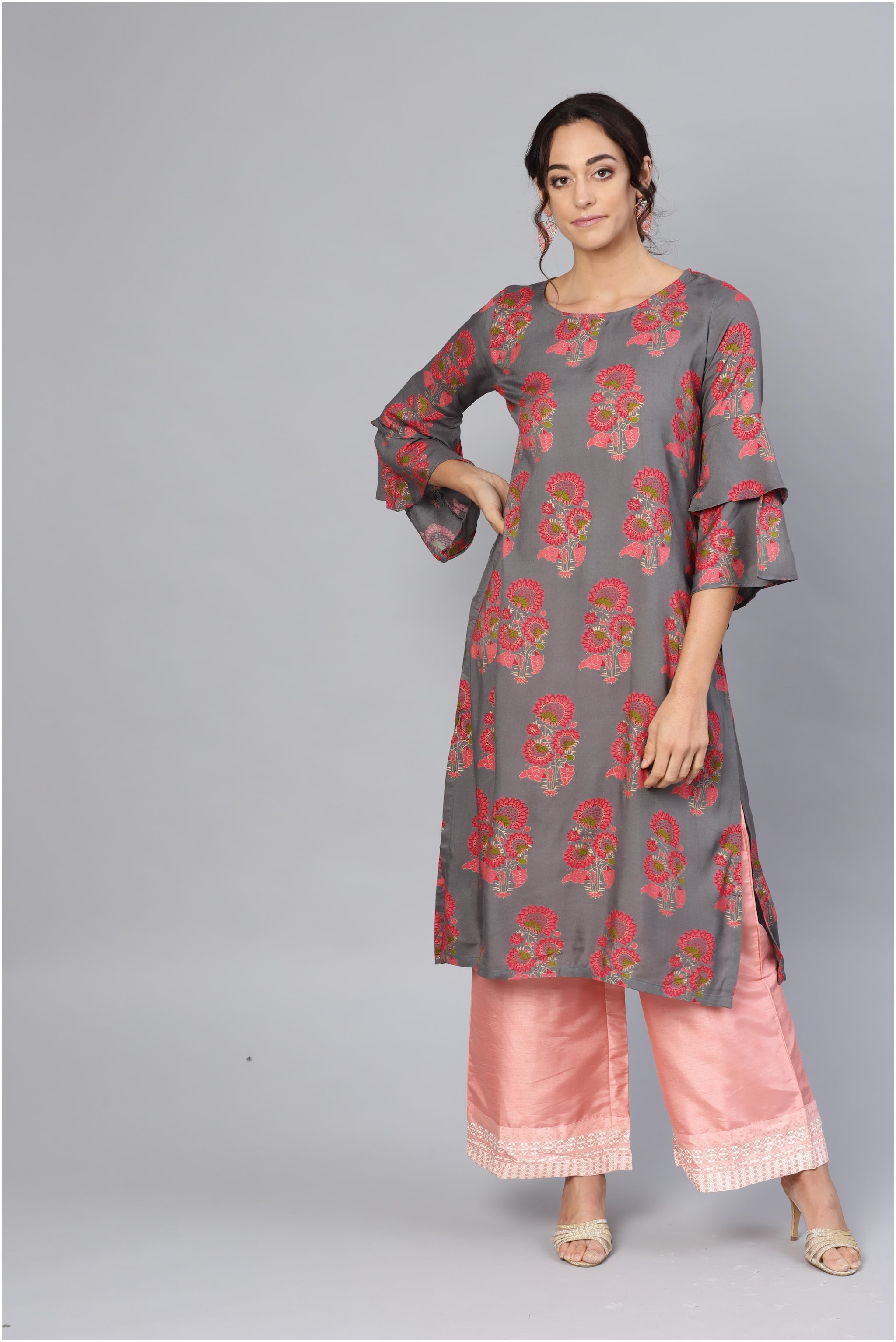 

Myshka Black Printed Fit flare dress
