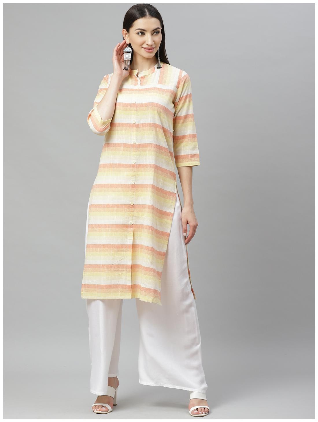 

Myshka Women Multi Striped Regular Kurti