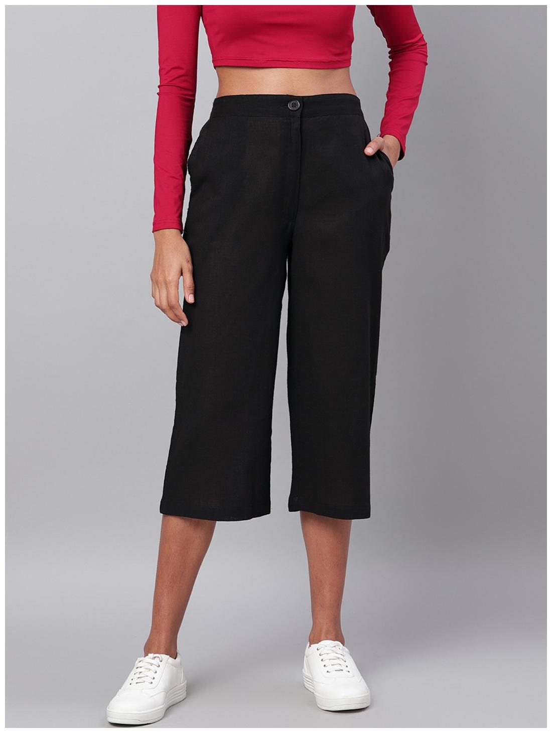 

Myshka Women Black Regular fit Cullotes