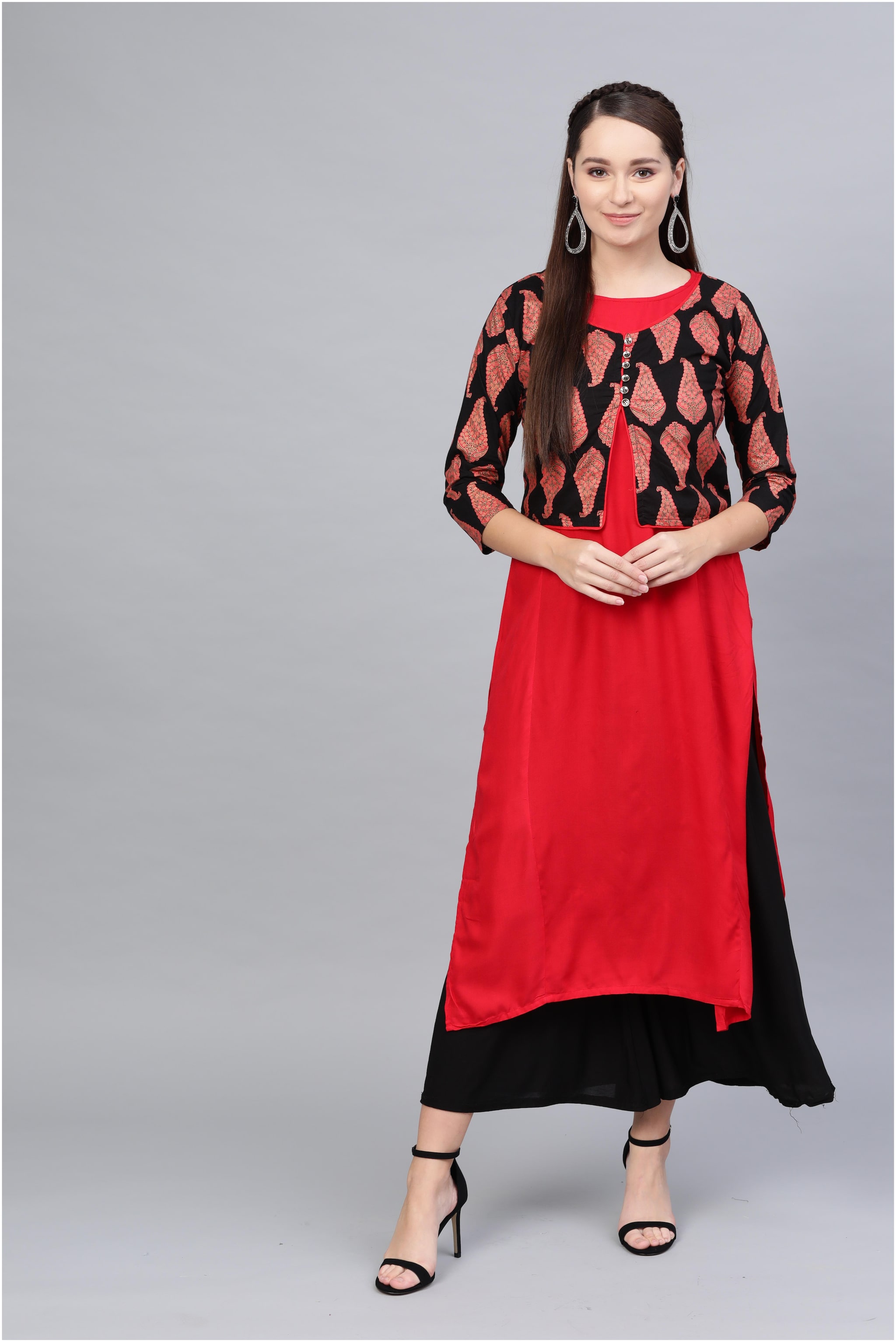 

Myshka Women Multi Printed Straight Kurta