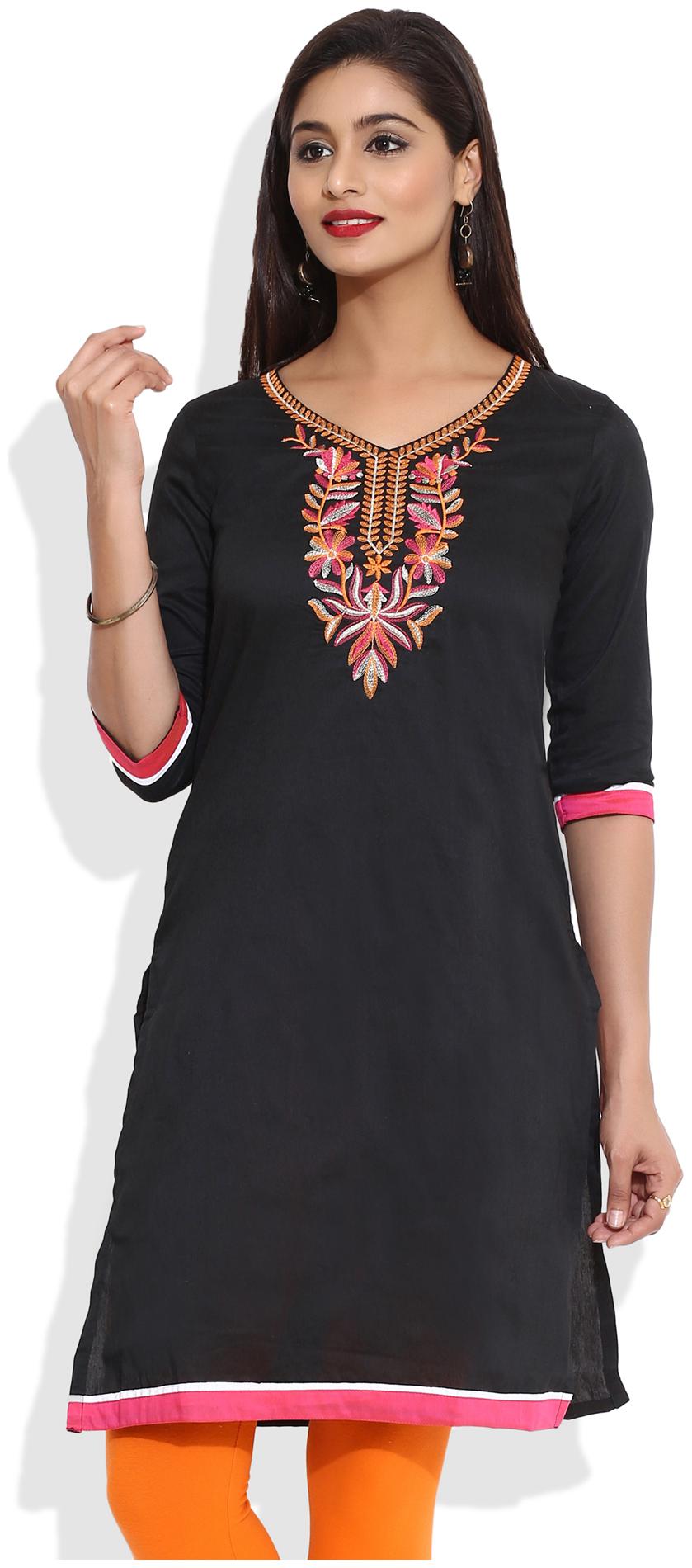 

Mytri Black Polyester Kurti