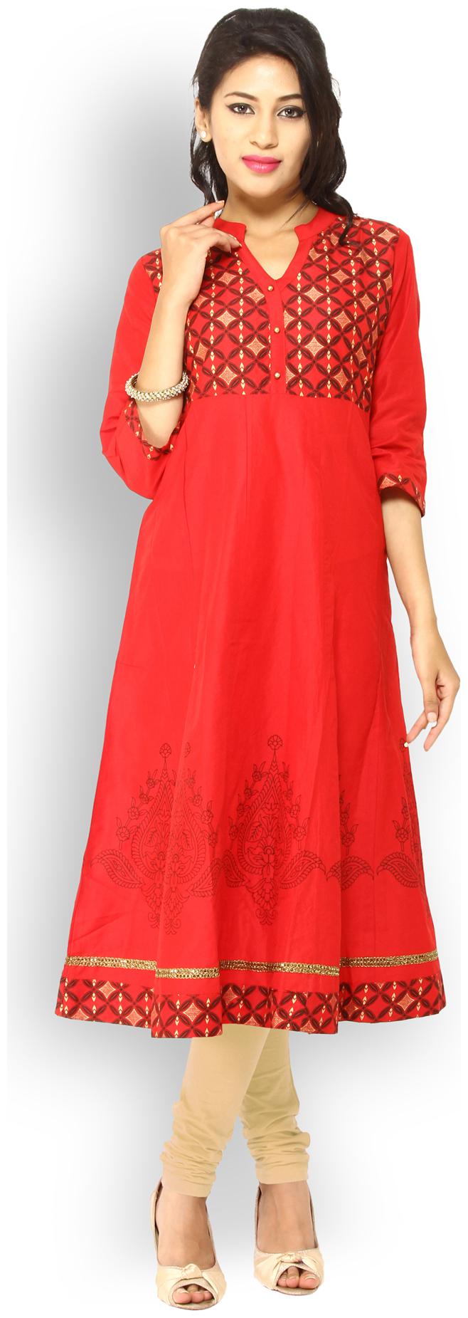 

Mytri Red Polyester Kurti
