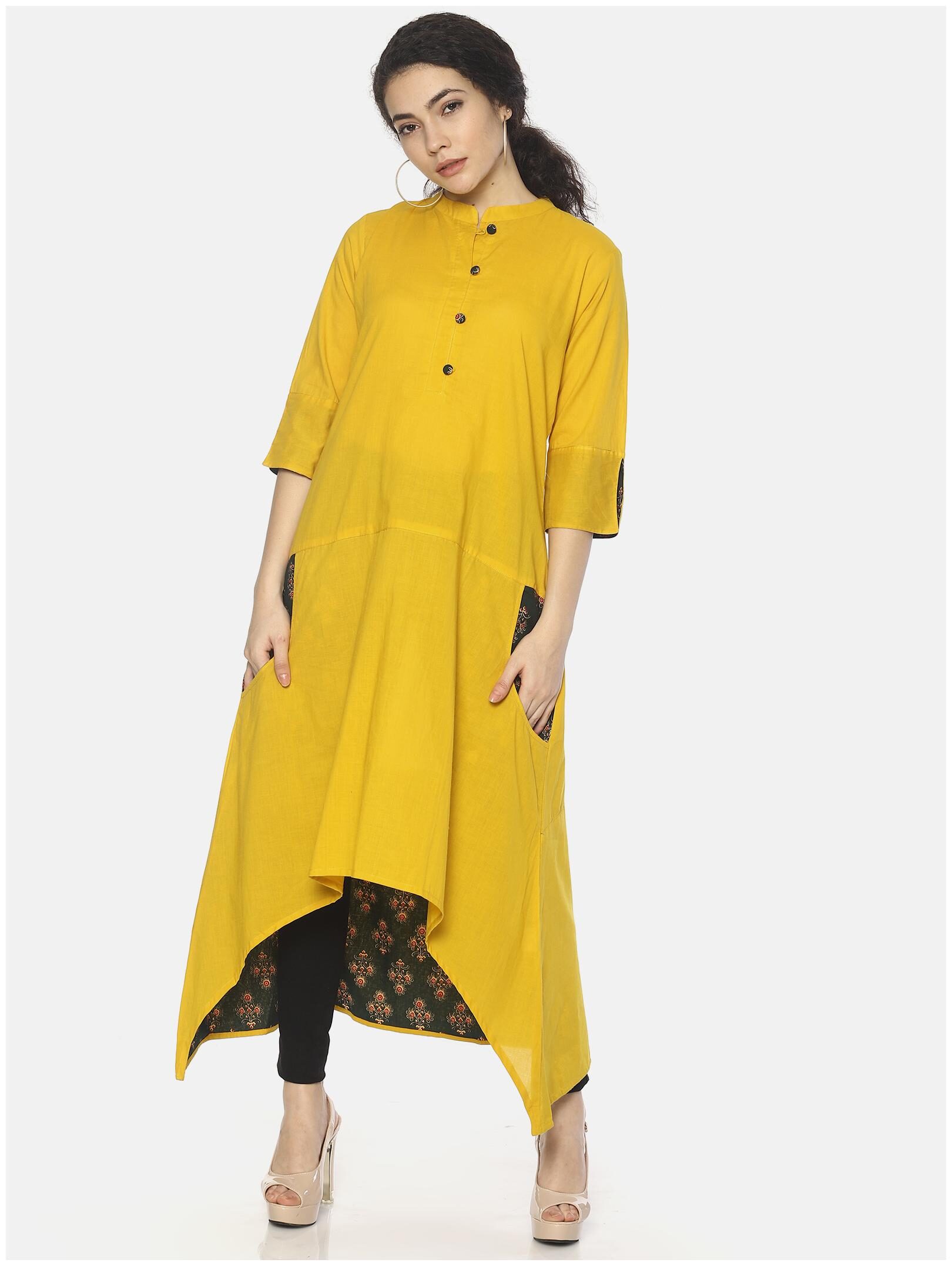 

Mytri Women Yellow Solid Anarkali Kurta
