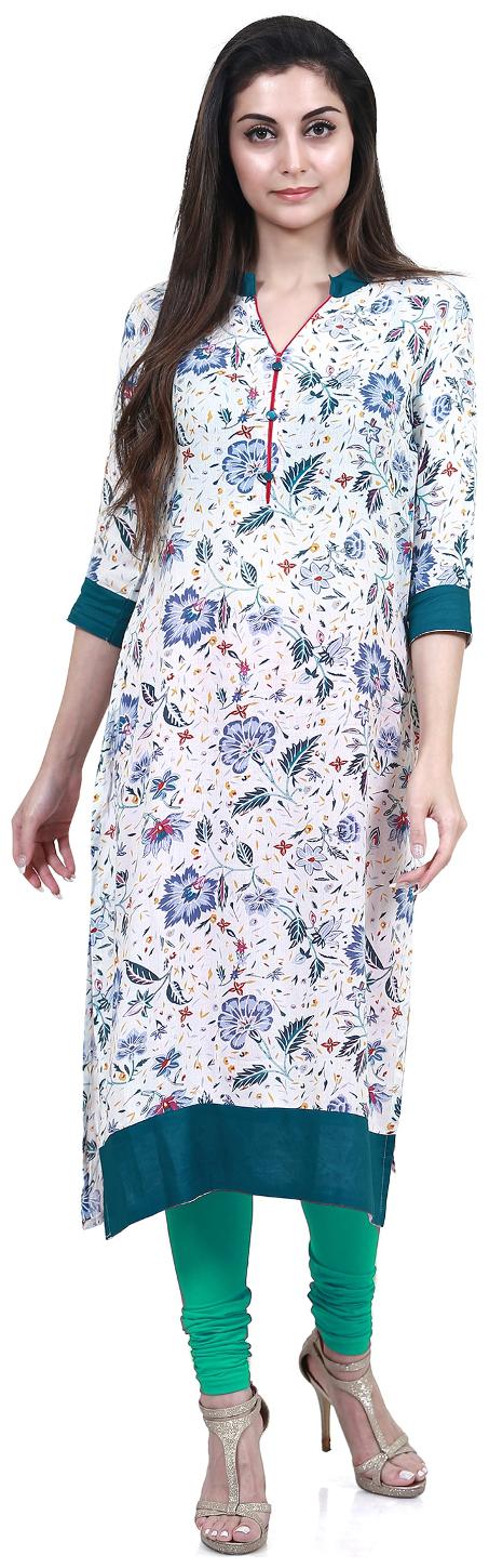 

Mytri Women s Multi Rayon Printed Straight Kurta