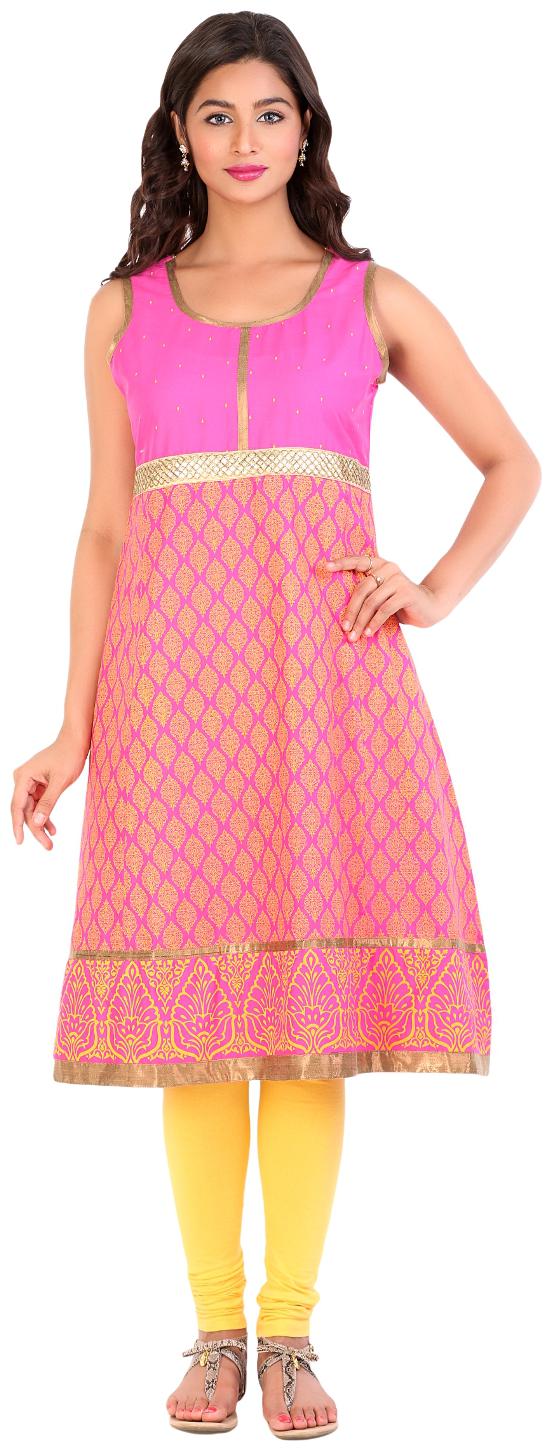 

MYTRI Women Pink Printed Anarkali Kurta