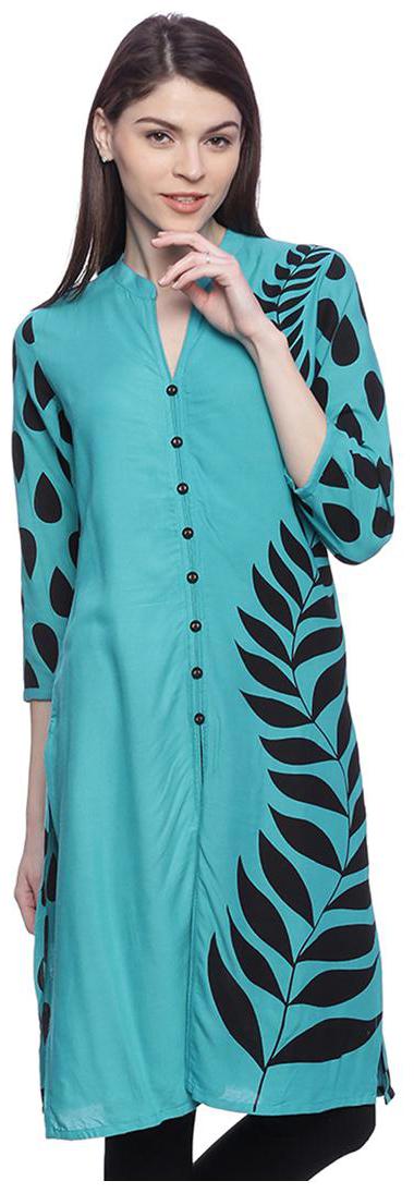 

MYTRI Women Green Printed Straight Kurta