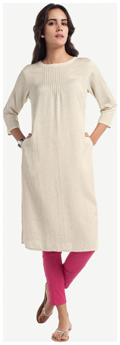 

NAARI Women Solid Regular tunic - White
