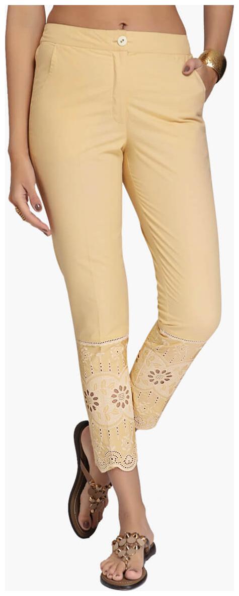 

NAARI Women Beige Slim fit Cigarette pants