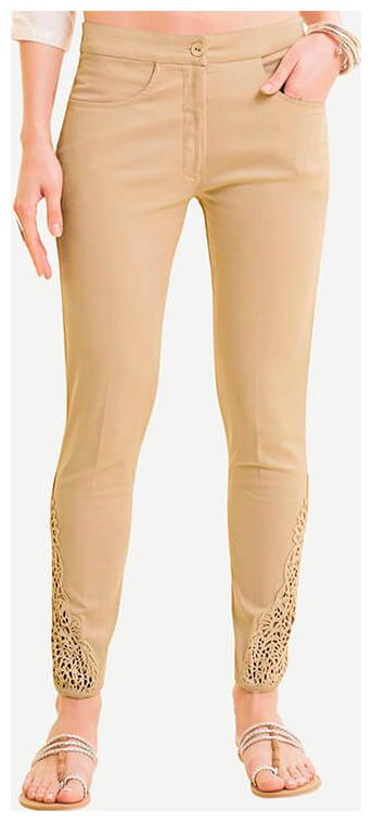 

NAARI Women Beige Slim fit Cigarette pants
