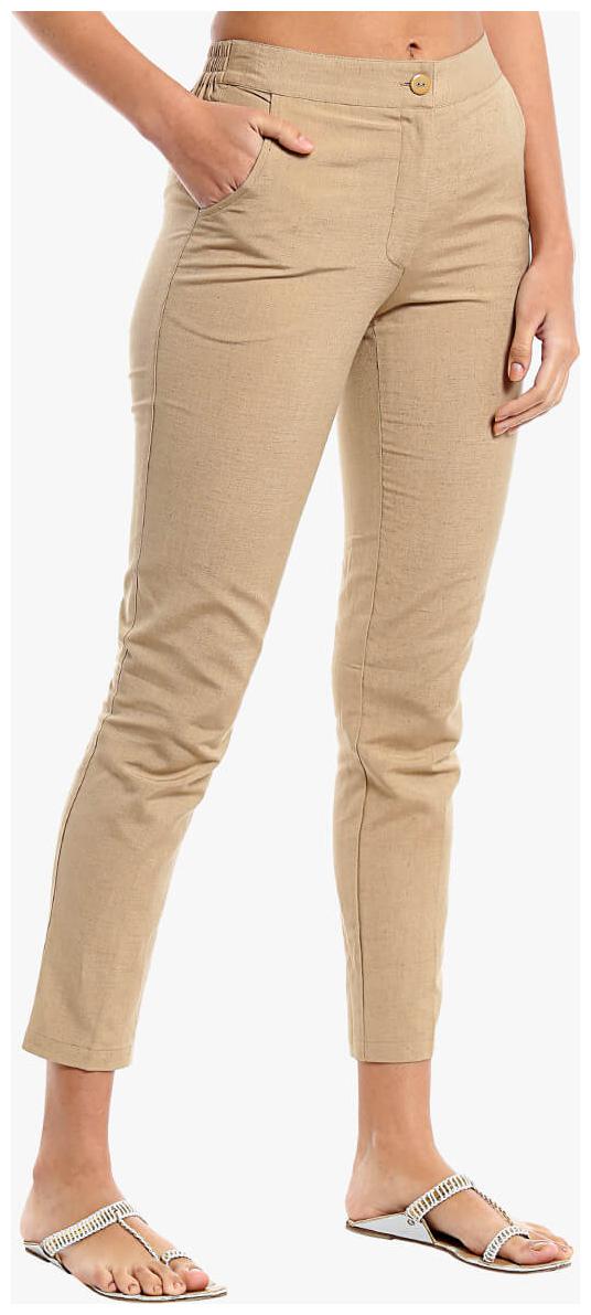 

NAARI Women Beige Slim fit Cigarette pants