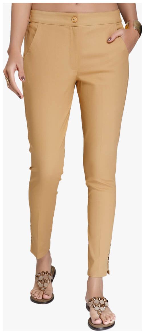 

NAARI Women Beige Slim fit Cigarette pants