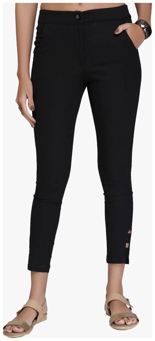 

NAARI Women Black Slim fit Cigarette pants
