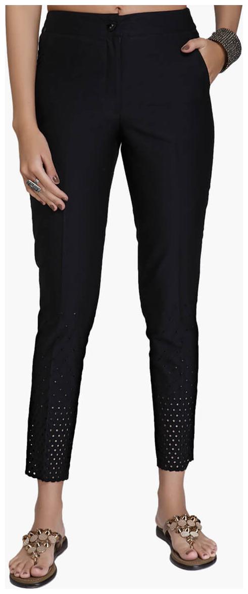 

NAARI Women Black Slim fit Cigarette pants