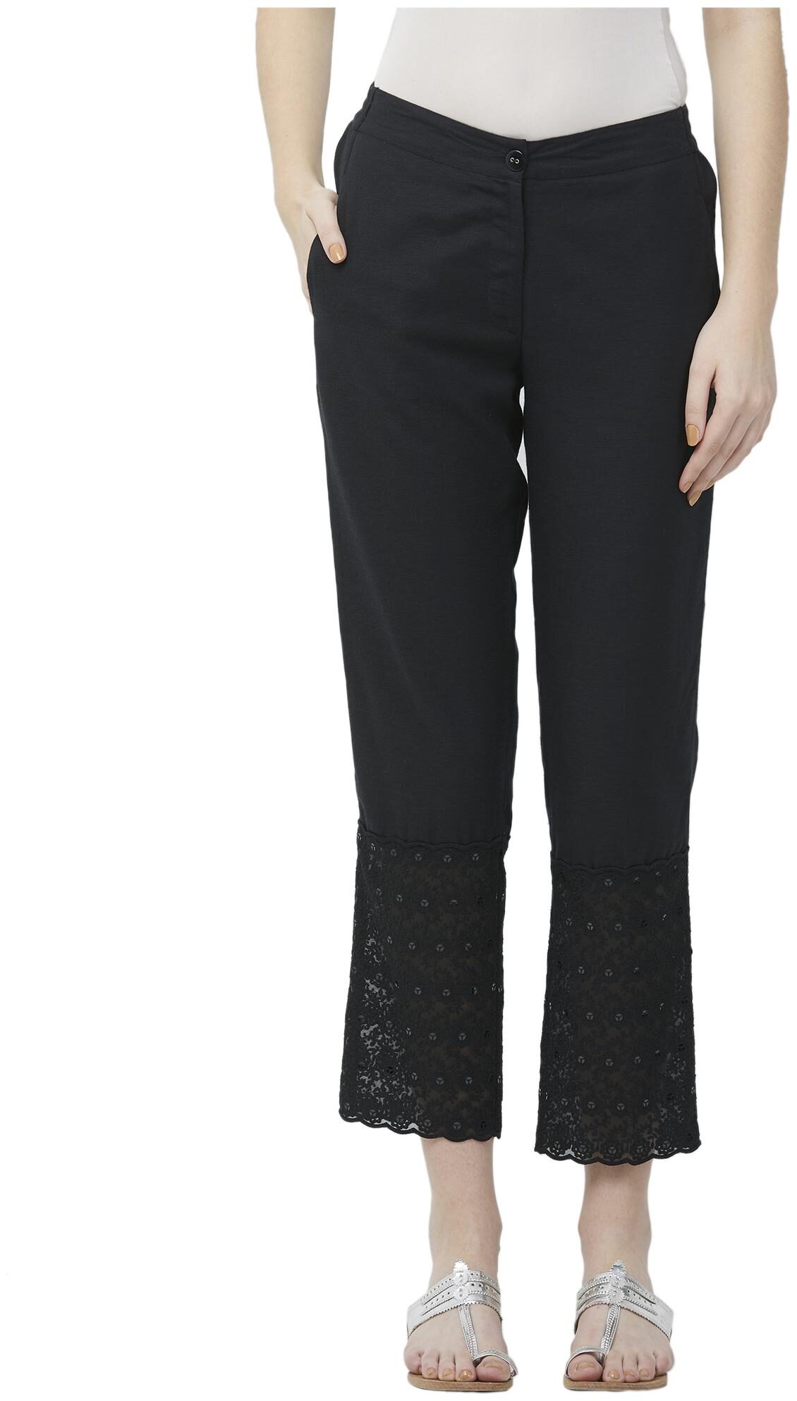 

NAARI Women Black Slim fit Cigarette pants
