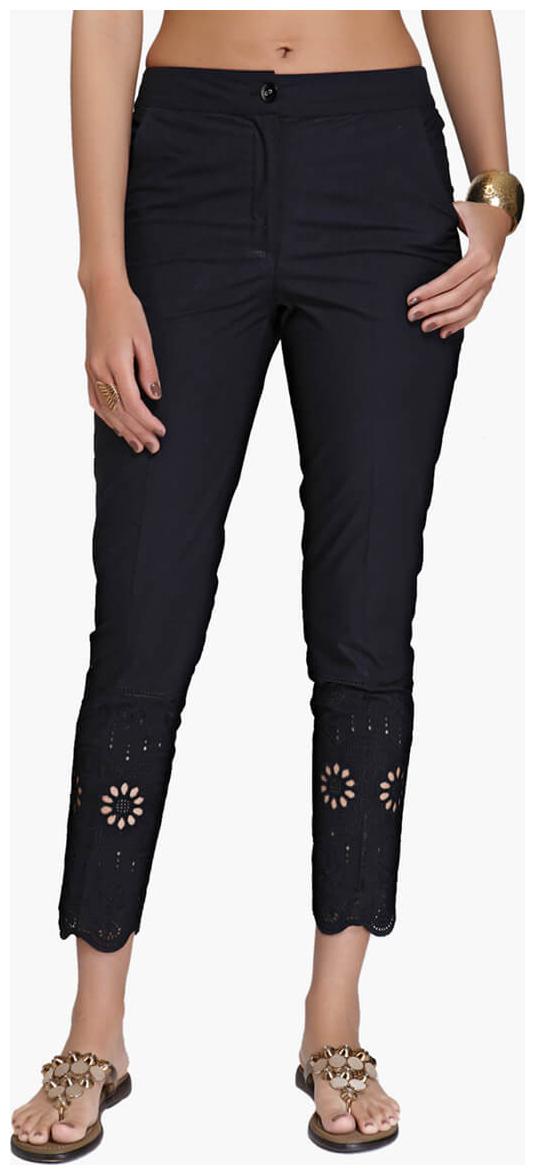 

NAARI Women Black Slim fit Cigarette pants