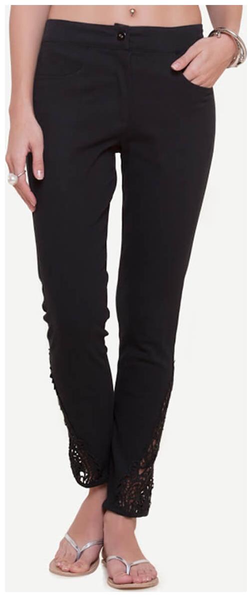 

NAARI Women Black Slim fit Cigarette pants