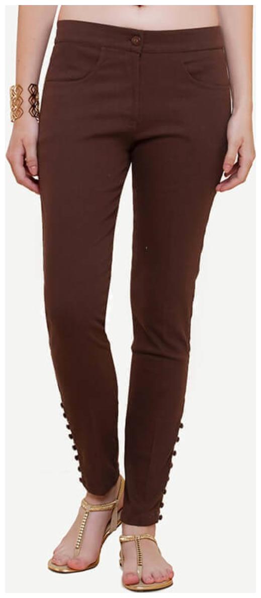 

NAARI Women Brown Slim fit Cigarette pants