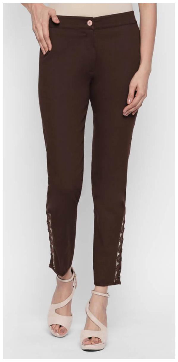 

NAARI Women Brown Slim fit Cigarette pants