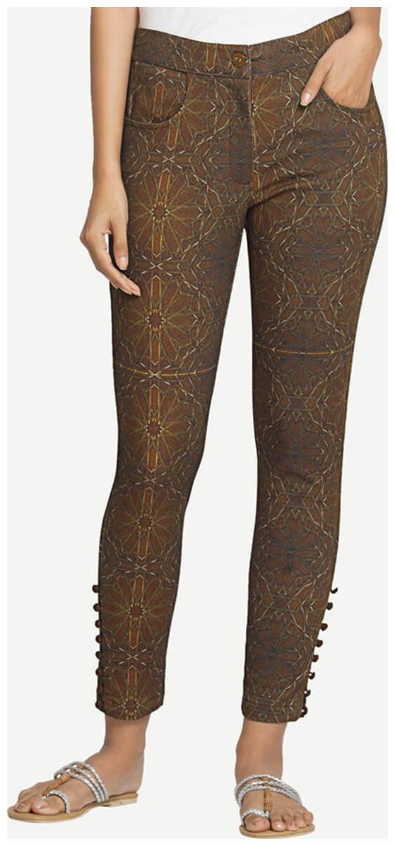 

NAARI Women Brown Slim fit Cigarette pants
