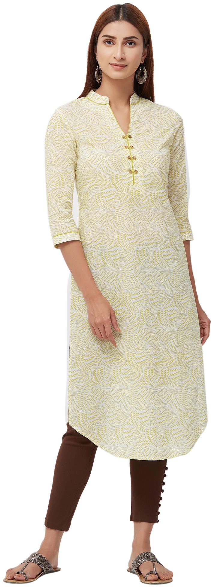 

NAARI Cotton White Kurti