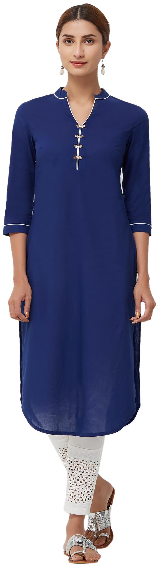 

NAARI Cotton Blue Kurti