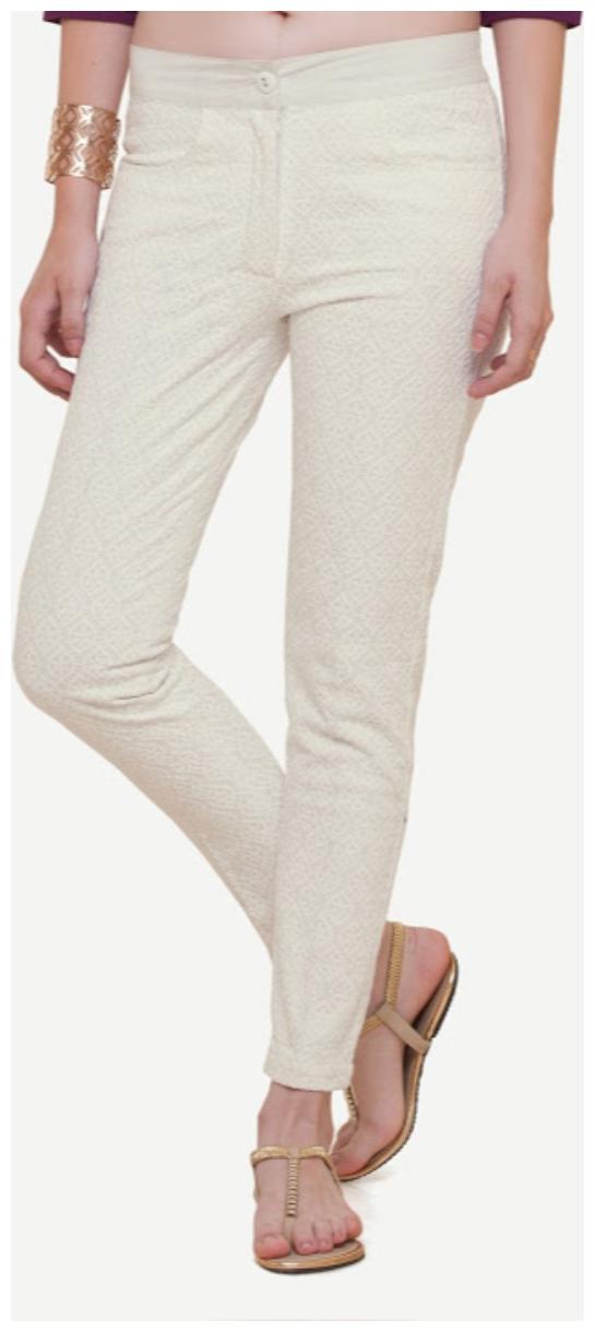 

NAARI Women Beige Slim fit Cigarette pants